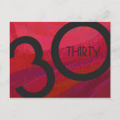 Red 30 Jahrzehnt Geburtstag Postkarte (Vorderseite)