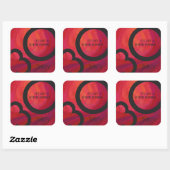 Red 30 Jahrzehnt Geburtstag Quadratischer Aufkleber (Blatt)