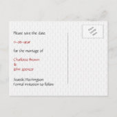 Red 3 Asse Vegas Hochzeit speichern Sie das Datum Ankündigungspostkarte (Rückseite)