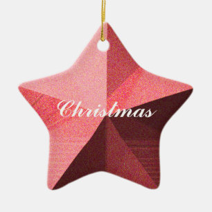 Red 3-D-Star Weihnachtsgeschenk Keramikornament