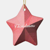 Red 3-D-Star Weihnachtsgeschenk Keramikornament (Links)