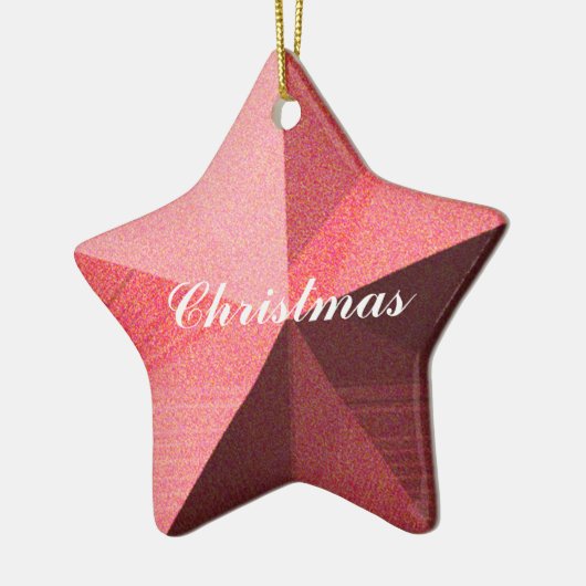 Red 3-D-Star Weihnachtsgeschenk Keramikornament (Links)