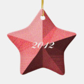 Red 3-D-Star Weihnachtsgeschenk Keramikornament (Hinten)