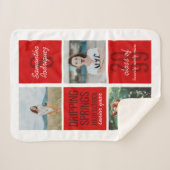Red 3-Foto Fun Boxes Class Year Sherpa Blanket Sherpadecke (Vorderseite (Horizontal))