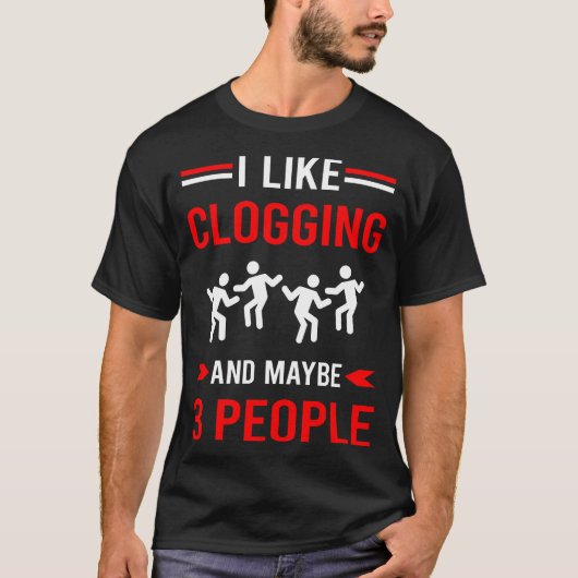 Red 3 People Clogging Clog Clogger T-Shirt (Vorderseite)