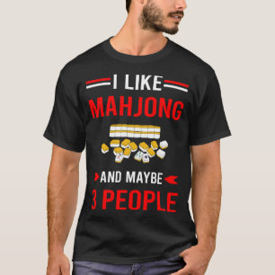 Red 3 People Mahjong Majong Mah Jong Mah Jongg T-Shirt