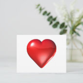 Red 3D Heart Postkarte (Stehend Vorderseite)