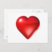 Red 3D Heart Postkarte (Vorne/Hinten)