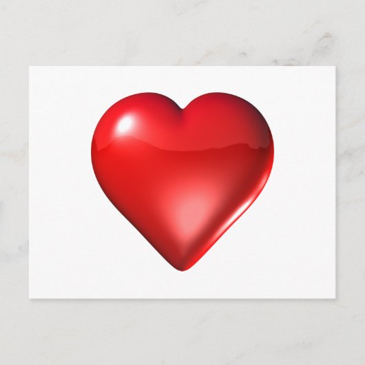 Red 3D Heart Postkarte (Vorderseite)