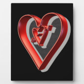 Red 3D Hearts Fotoplatte (Vorderseite)