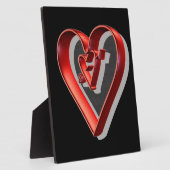 Red 3D Hearts Fotoplatte (Seite)