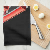 Red 3D Hearts Küchentuch (Viertel Falte)