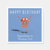 Red 3D Roboter Kindergeburtstag Party Serviette (Vorderseite)