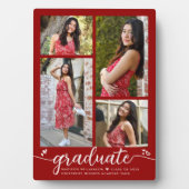 Red 4 Foto Abschluss Moderne kalligraphische Herze Fotoplatte (Vorderseite)