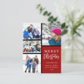 Red 4 Foto Collage Moderne frohe Weihnachten (Stehend Vorderseite)