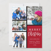 Red 4 Foto Collage Moderne frohe Weihnachten (Vorderseite)