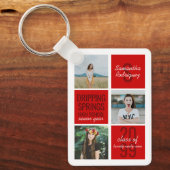 Red 4-Foto Fun Boxes Class Year Schlüsselanhänger (Vorderseite)