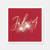 Red 4. Juli Sparklers Serviette (Vorderseite)