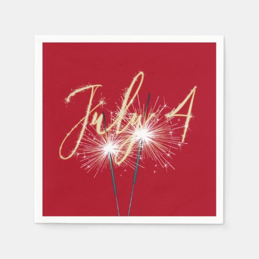 Red 4. Juli Sparklers Serviette (Vorderseite)