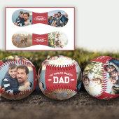 Red 4 Photos Varisty Font World's Greatest Dad Baseball