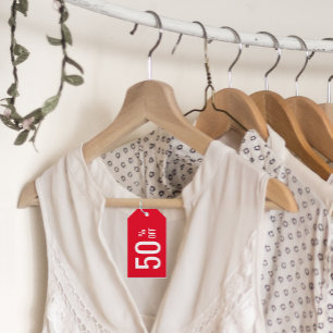 Red 50 % Rabatt Verkaufspreis Produkt Tag Geschenkanhänger