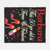 RED 50 UND FABULOUS PERSONALISIERT FLEECE BLANKET (Vorderseite (Horizontal))
