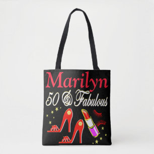 RED 50 UND FABULOUS PERSONALISIERT TOTE BAG TASCHE