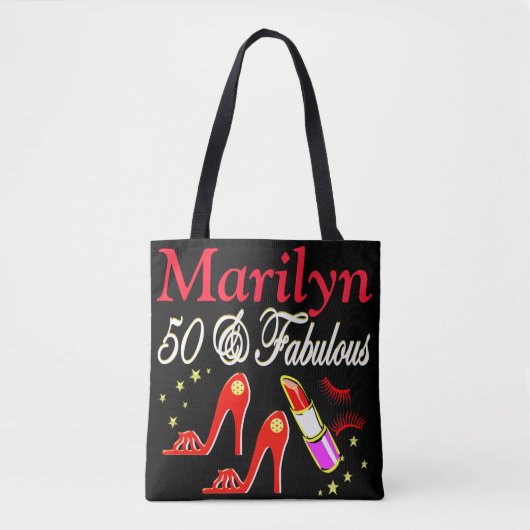 RED 50 UND FABULOUS PERSONALISIERT TOTE BAG TASCHE (Vorderseite)