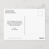 Red 5-Foto Collage Abschluss Ankündigung Postkarte (Rückseite)