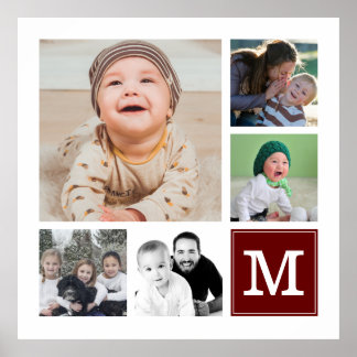Red 5 Foto Collage Instagramm Gallery Monogramm Poster