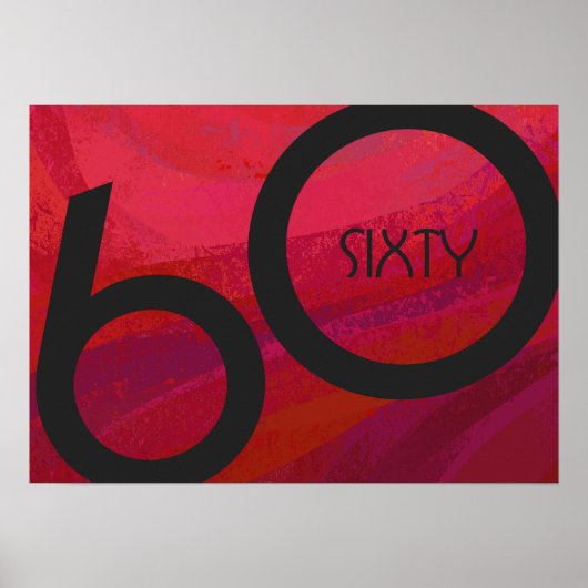 Red 60 Jahrzehnt Geburtstag Poster (Vorne)