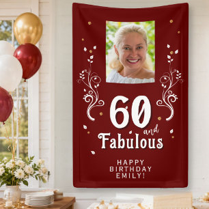 Red 60 und Fabulous Foliage 60. Geburtstags-Foto Banner