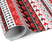 Red 8 Bit Liebe Herz Geschenkpapier (Rolleneckpunkt)