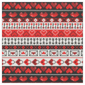 Red 8 Bit Liebe Herz Stoff (Nahaufnahme)