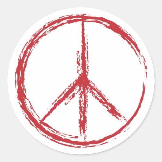 Red abgeschieden Creative Peace (Rotes Friedensze Runder Aufkleber (Vorderseite)