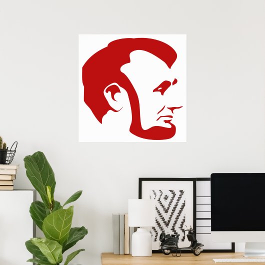 Red Abraham Lincoln Silhouette Poster (Heimbüro)