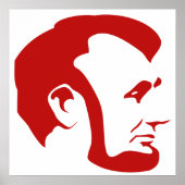 Red Abraham Lincoln Silhouette Poster (Vorne)
