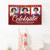 Red Abschluss 3 Foto Bold Script Modern Minimal Banner (Insitu)