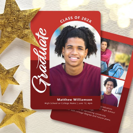 Red Abschluss 4 Foto Bold Arcskript Modern Ankündigung