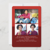 Red Abschluss 4 Foto Bold Arcskript Modern Ankündigung (Rückseite)