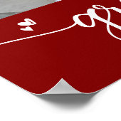 Red Abschluss 4 Foto Script Hearts Modern Girly Poster (Ecke)
