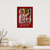 Red Abschluss 4 Foto Script Hearts Modern Girly Poster (Küche)