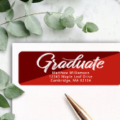 Red Abschluss Bold Script Simple Modern Address