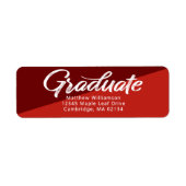 Red Abschluss Bold Script Simple Modern Address (Vorne)