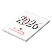 Red Abschluss Candy Bar Wraps Gastgeschenk Notizblock (Rotiert)