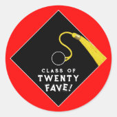 Red Abschluss Class 2025 Runder Aufkleber (Vorderseite)