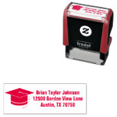 Red Abschluss Custom Graduate Rücksendeadresse Permastempel (Beispiel)