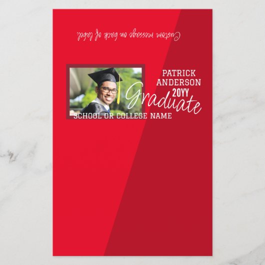 Red Abschluss DIY Candy Bar Wrapper Flyer (Vorne)