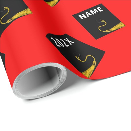 Red Abschluss Gift Wrapping Paper Geschenkpapier (Rolleneckpunkt)