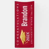 Red Abschluss Gold Cap Modernes, feines Grafisches Banner (Vertikal)